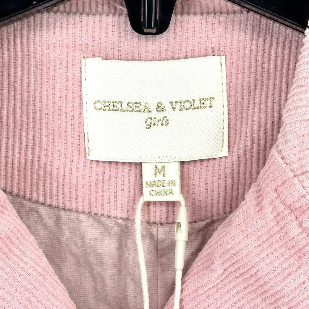 Chelsea & Violet Petal Pink Corduroy Puff Sleeve Jacket Big Girls Medium 8 10